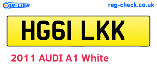HG61LKK are the vehicle registration plates.
