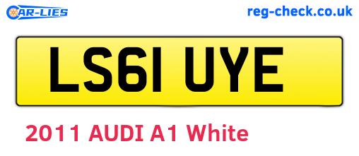 LS61UYE are the vehicle registration plates.