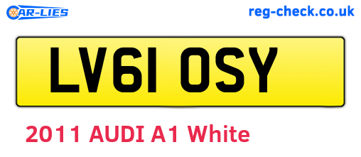 LV61OSY are the vehicle registration plates.