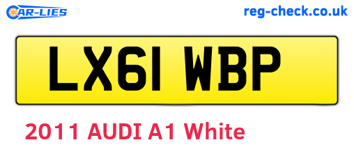 LX61WBP are the vehicle registration plates.