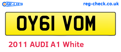 OY61VOM are the vehicle registration plates.