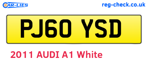 PJ60YSD are the vehicle registration plates.