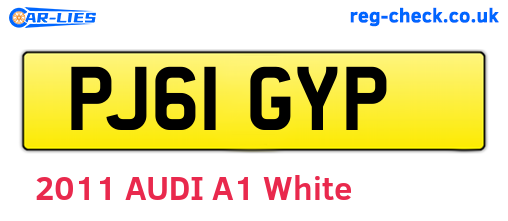 PJ61GYP are the vehicle registration plates.