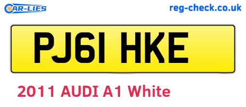 PJ61HKE are the vehicle registration plates.