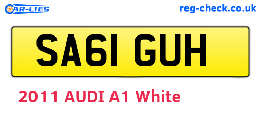 SA61GUH are the vehicle registration plates.