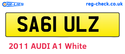 SA61ULZ are the vehicle registration plates.