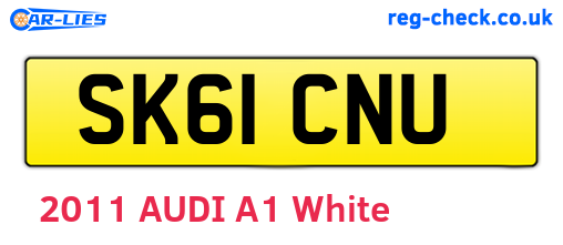 SK61CNU are the vehicle registration plates.