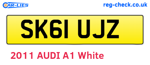SK61UJZ are the vehicle registration plates.
