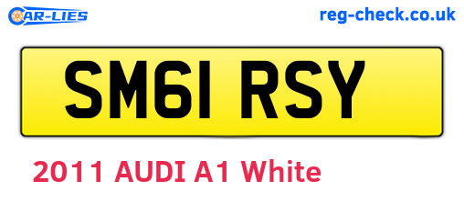 SM61RSY are the vehicle registration plates.