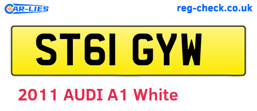 ST61GYW are the vehicle registration plates.