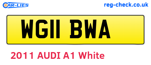 WG11BWA are the vehicle registration plates.