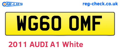 WG60OMF are the vehicle registration plates.