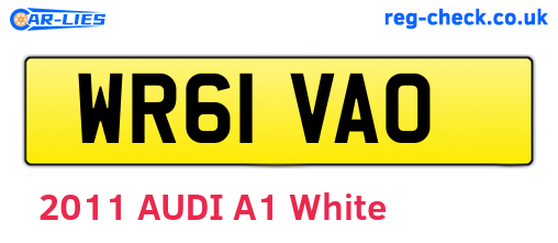 WR61VAO are the vehicle registration plates.