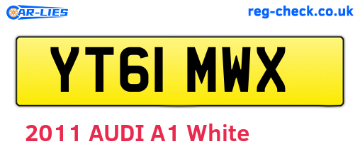 YT61MWX are the vehicle registration plates.