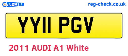 YY11PGV are the vehicle registration plates.