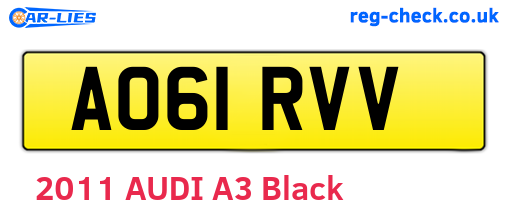 AO61RVV are the vehicle registration plates.