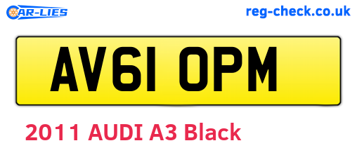 AV61OPM are the vehicle registration plates.