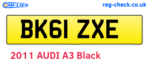 BK61ZXE are the vehicle registration plates.