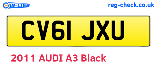 CV61JXU are the vehicle registration plates.
