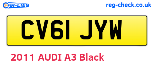 CV61JYW are the vehicle registration plates.