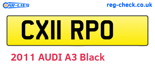 CX11RPO are the vehicle registration plates.