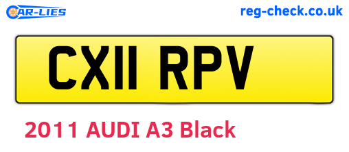 CX11RPV are the vehicle registration plates.