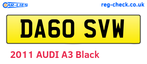 DA60SVW are the vehicle registration plates.