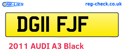 DG11FJF are the vehicle registration plates.