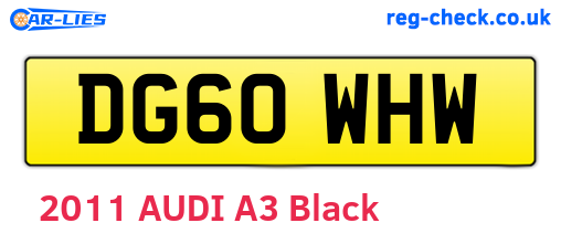 DG60WHW are the vehicle registration plates.