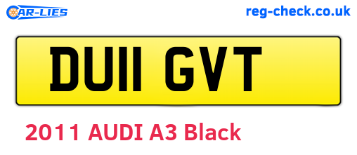 DU11GVT are the vehicle registration plates.