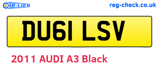 DU61LSV are the vehicle registration plates.