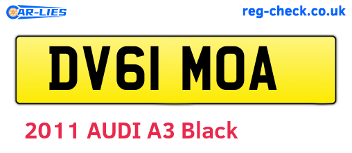 DV61MOA are the vehicle registration plates.