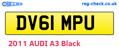 DV61MPU are the vehicle registration plates.