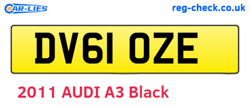 DV61OZE are the vehicle registration plates.