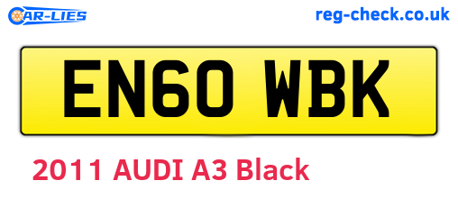 EN60WBK are the vehicle registration plates.