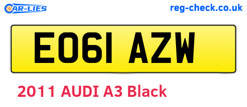 EO61AZW are the vehicle registration plates.