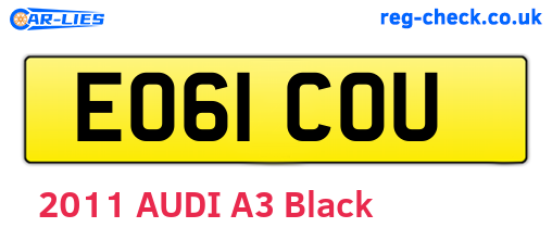 EO61COU are the vehicle registration plates.