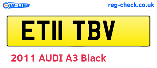 ET11TBV are the vehicle registration plates.
