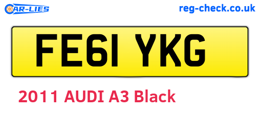 FE61YKG are the vehicle registration plates.