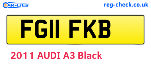FG11FKB are the vehicle registration plates.
