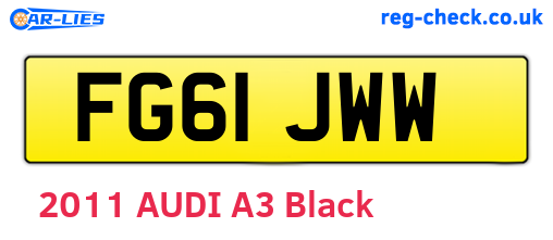 FG61JWW are the vehicle registration plates.