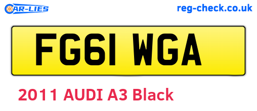 FG61WGA are the vehicle registration plates.