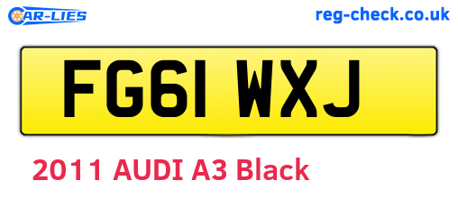 FG61WXJ are the vehicle registration plates.