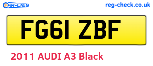 FG61ZBF are the vehicle registration plates.
