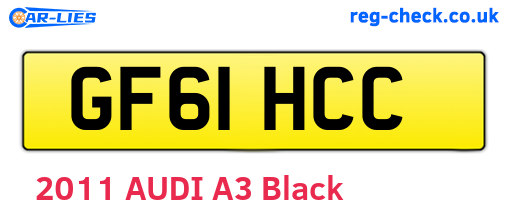 GF61HCC are the vehicle registration plates.