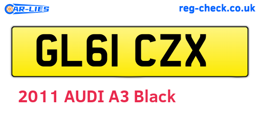 GL61CZX are the vehicle registration plates.