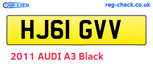 HJ61GVV are the vehicle registration plates.
