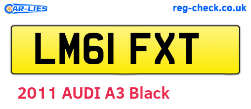 LM61FXT are the vehicle registration plates.