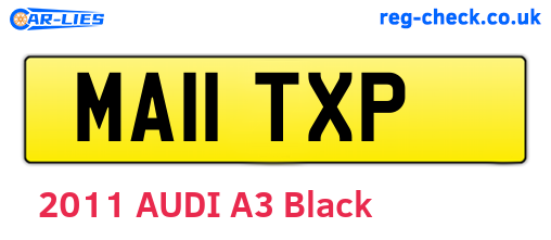 MA11TXP are the vehicle registration plates.