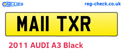 MA11TXR are the vehicle registration plates.